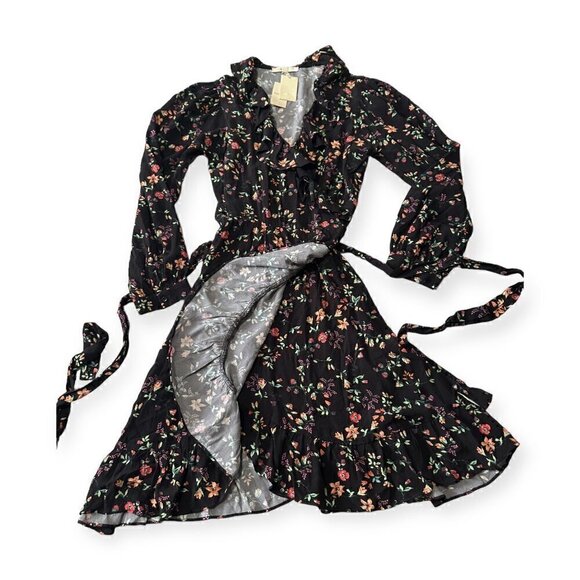 MAJE ROSALIO‎ WRAP DRESS, Size M/2, Black Floral Print, NWT - Picture 7 of 15